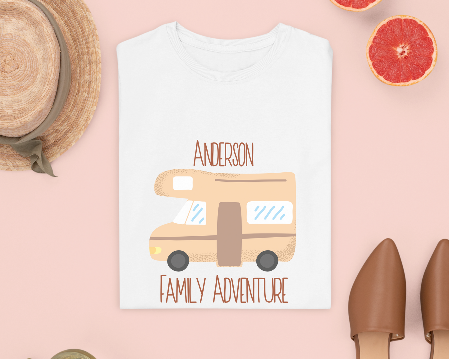 RV Family Adventure T-Shirt | Customizable Apparel