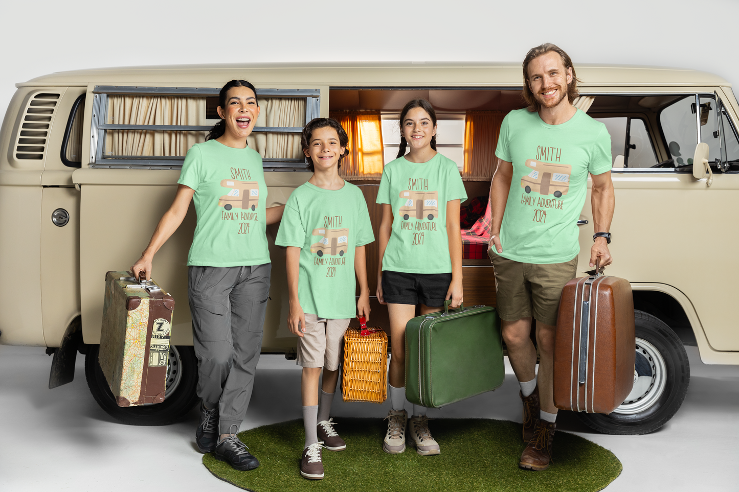 RV Family Adventure T-Shirt | Customizable Apparel