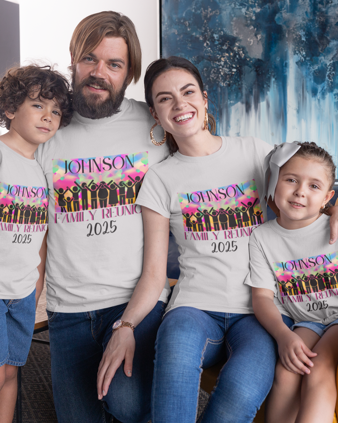 Youth Multicolor Family Reunion Custom T-Shirt | Personalized Unisex Tee