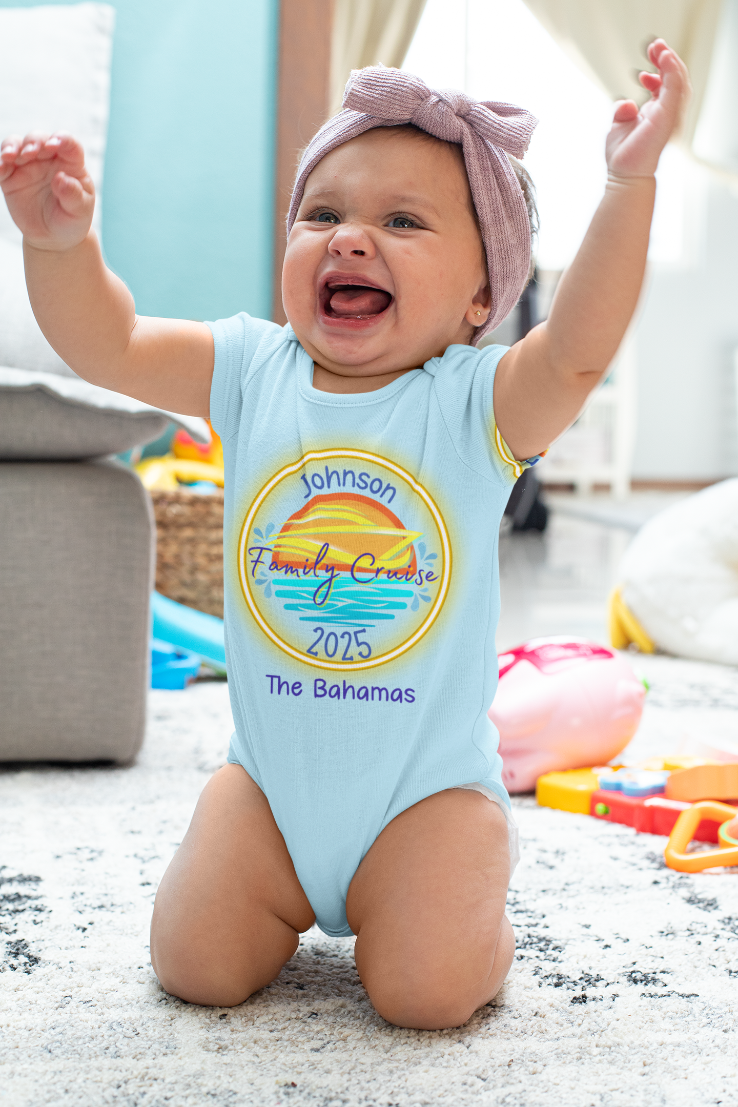 Infant Baby "Neon Cruise" Custom Onesie | Personalized Unisex Bodysuit